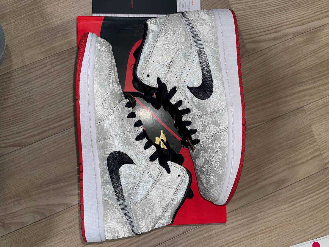 CLOT × Nike Air Jordan 1 Mid SE Fearless "White/Black/Red"