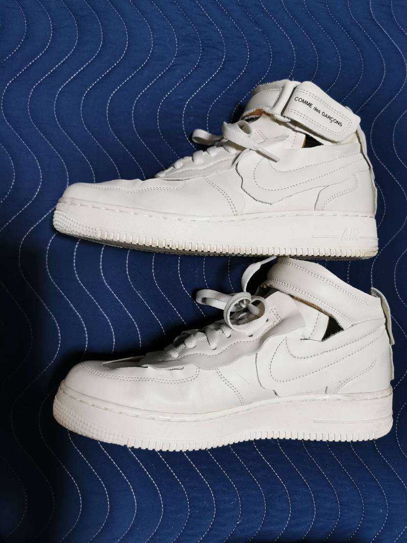 COMME des GARCONS × Nike Air Force 1 Mid "White" 