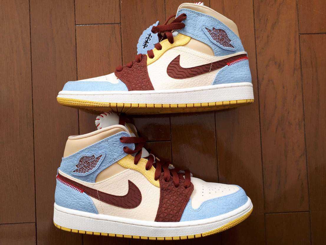 MAISON CHATEAU ROUGE × NIKE AIR JORDAN 1 MID SE "WHITE/LIGHT BLUE"