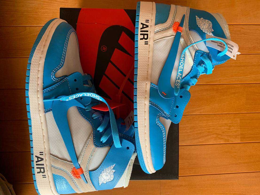 Off-White × Nike Air Jordan 1 High UNC "White/Dark Powder Blue"