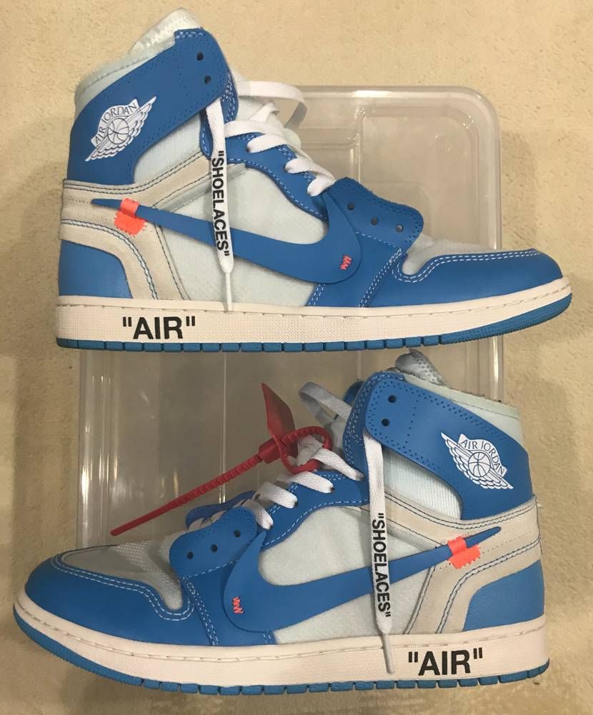 Off-White × Nike Air Jordan 1 High UNC "White/Dark Powder Blue"
