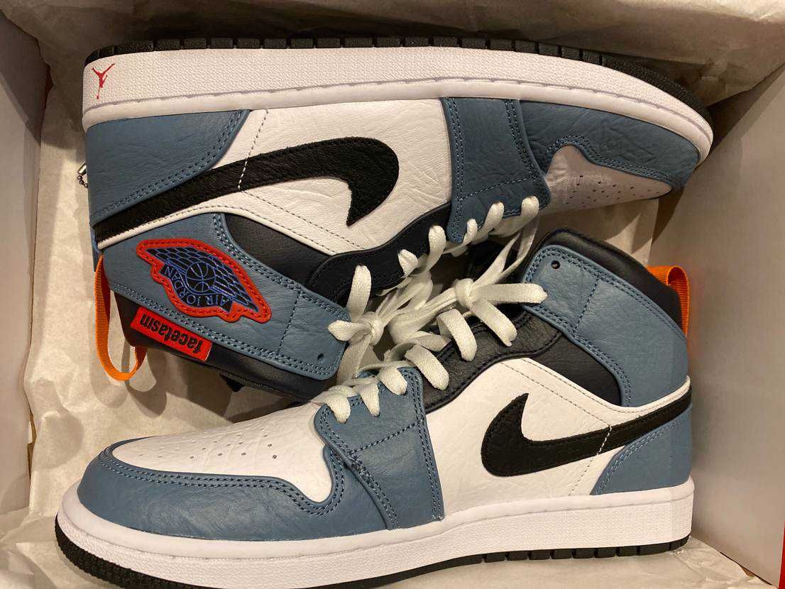 FACETASM × Nike Air Jordan 1 Mid "White/Navy"