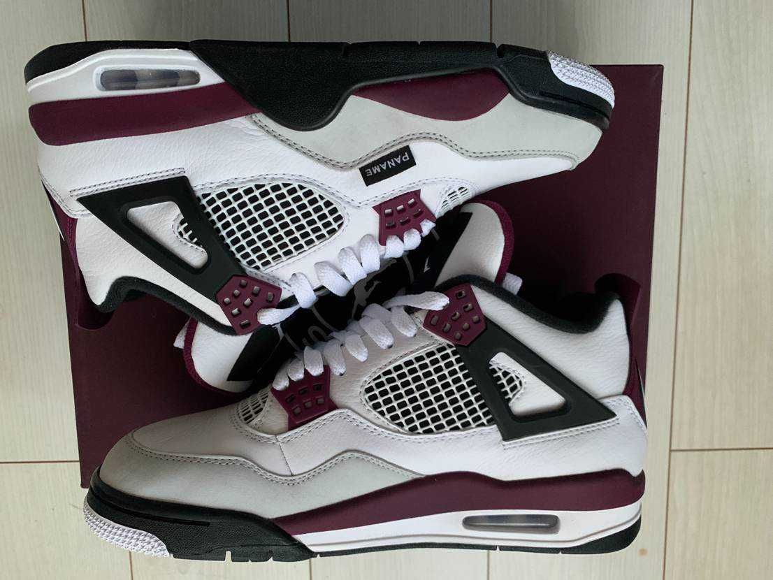 Paris Saint Germain ×Nike Air Jordan 4 Retro "White/Bordeaux/Neutral Gray"