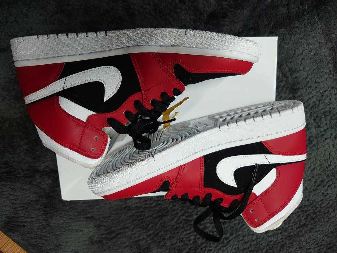 NIKE Women's AIR JORDAN 1 MID "GYM RED / BLACK /WHITE"