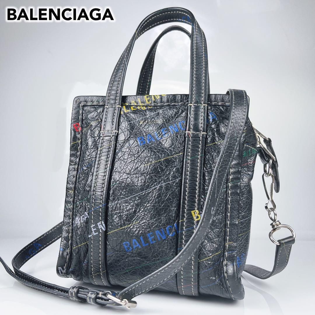 【極美品】BALENCIAGA バレンシアガ バッグ バック ハンドバッグ トートバッグ ショルダーバッグ バザール レディース ブラック 2way