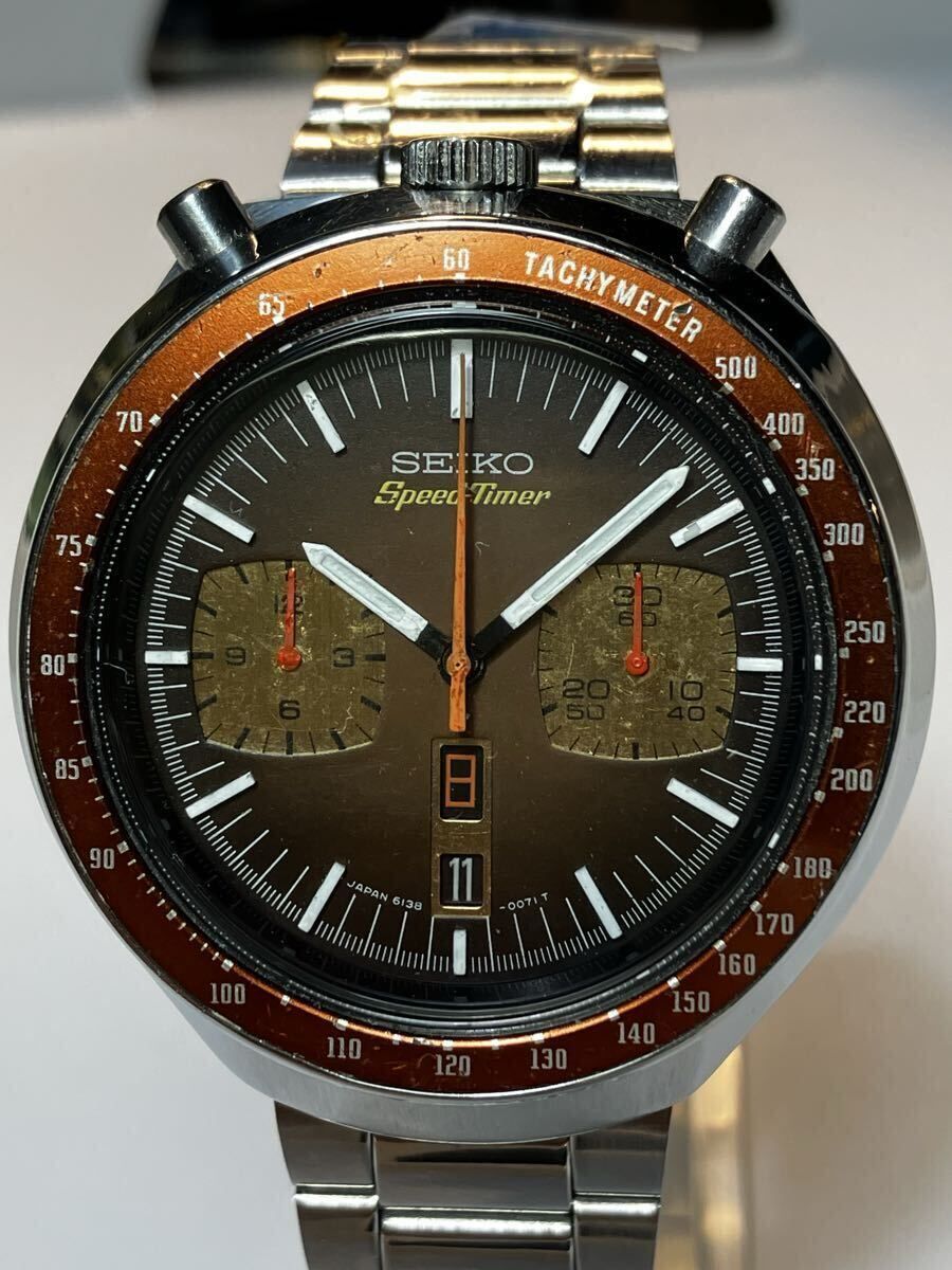 やや傷や汚れあり】SEIKO スピード タイマー 茶馬 日本語／英語