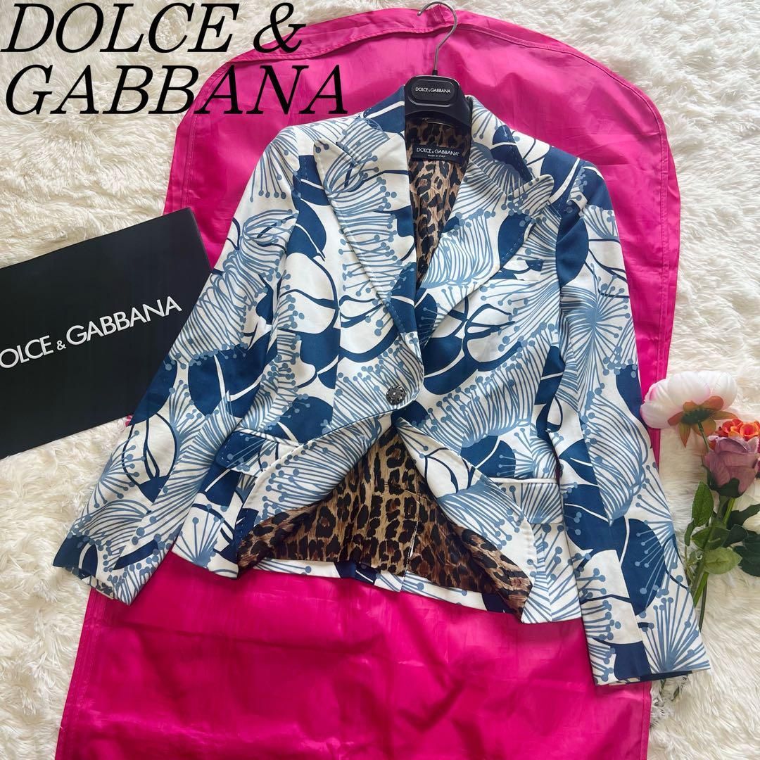 目立った傷や汚れなし】【良品】DOLCE&GABBANA 総柄ジャケット