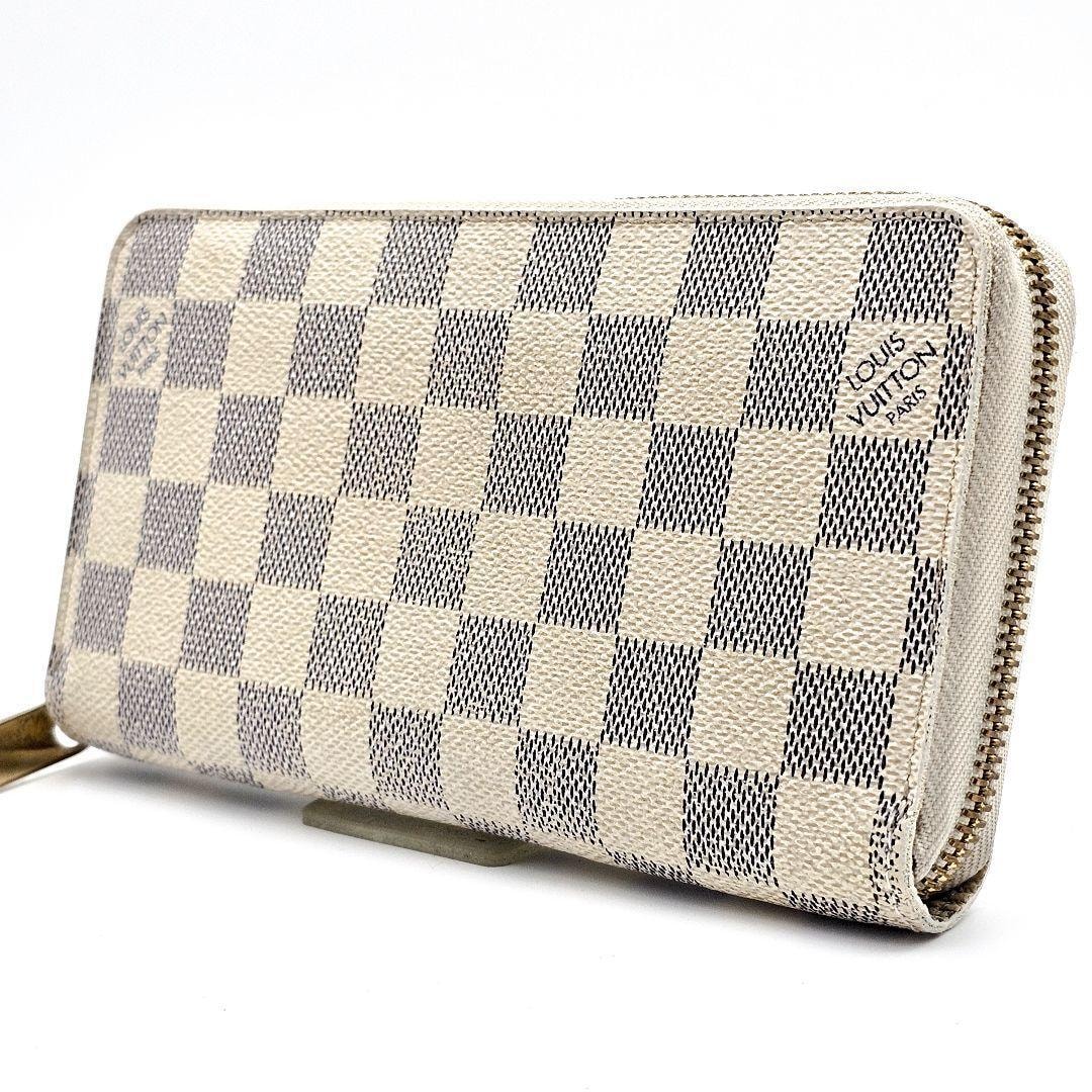 ルイヴィトン ジッピーウォレット ラウンドジップ ダミエアズール 長財布 アイボリー ホワイト系 G371