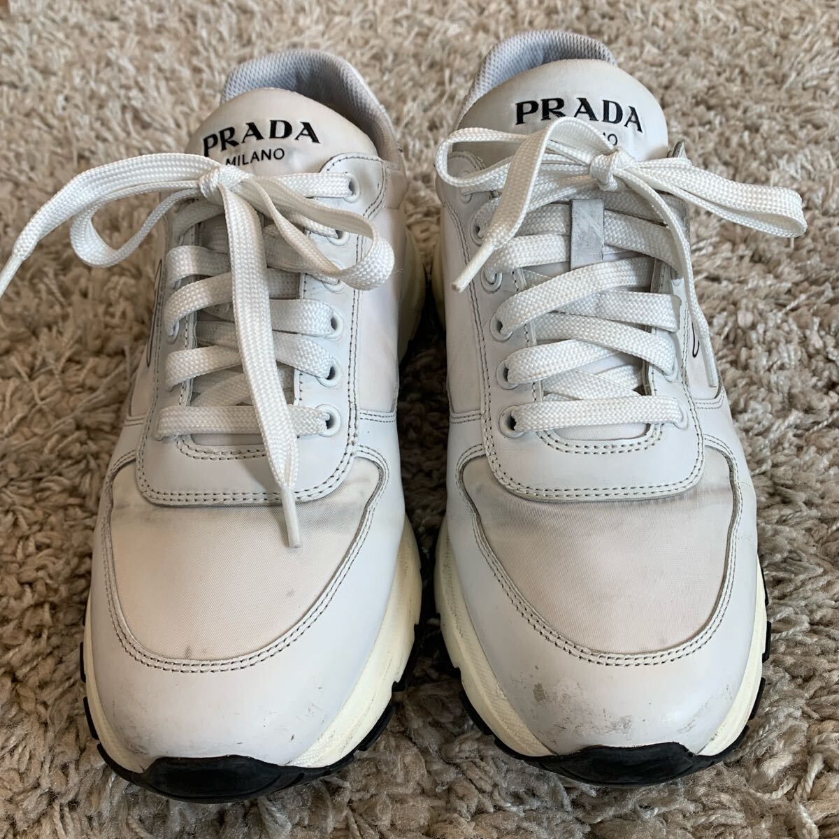 PRADA プラダ 白 スニーカー メンズ 7 シューズ