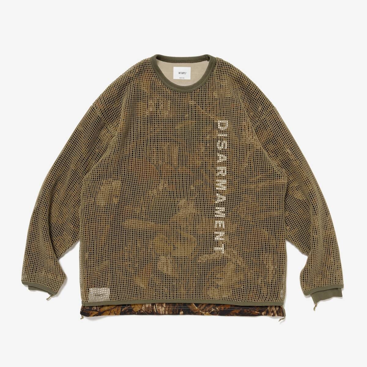 新品 正規 WTAPS GHILL LS COTTON BEIGE 252ATDT-CSM13 [XLサイズ 4] /ダブルタップス/ベージュ/メッシュ/ロングスリーブ/Tシャツ/25aw