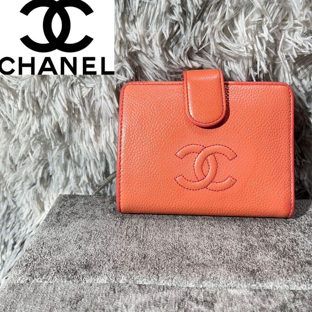 シャネル　ＣＨＡＮＥＬ　財布　ココマーク　キャビアスキン ガマロコンパクト