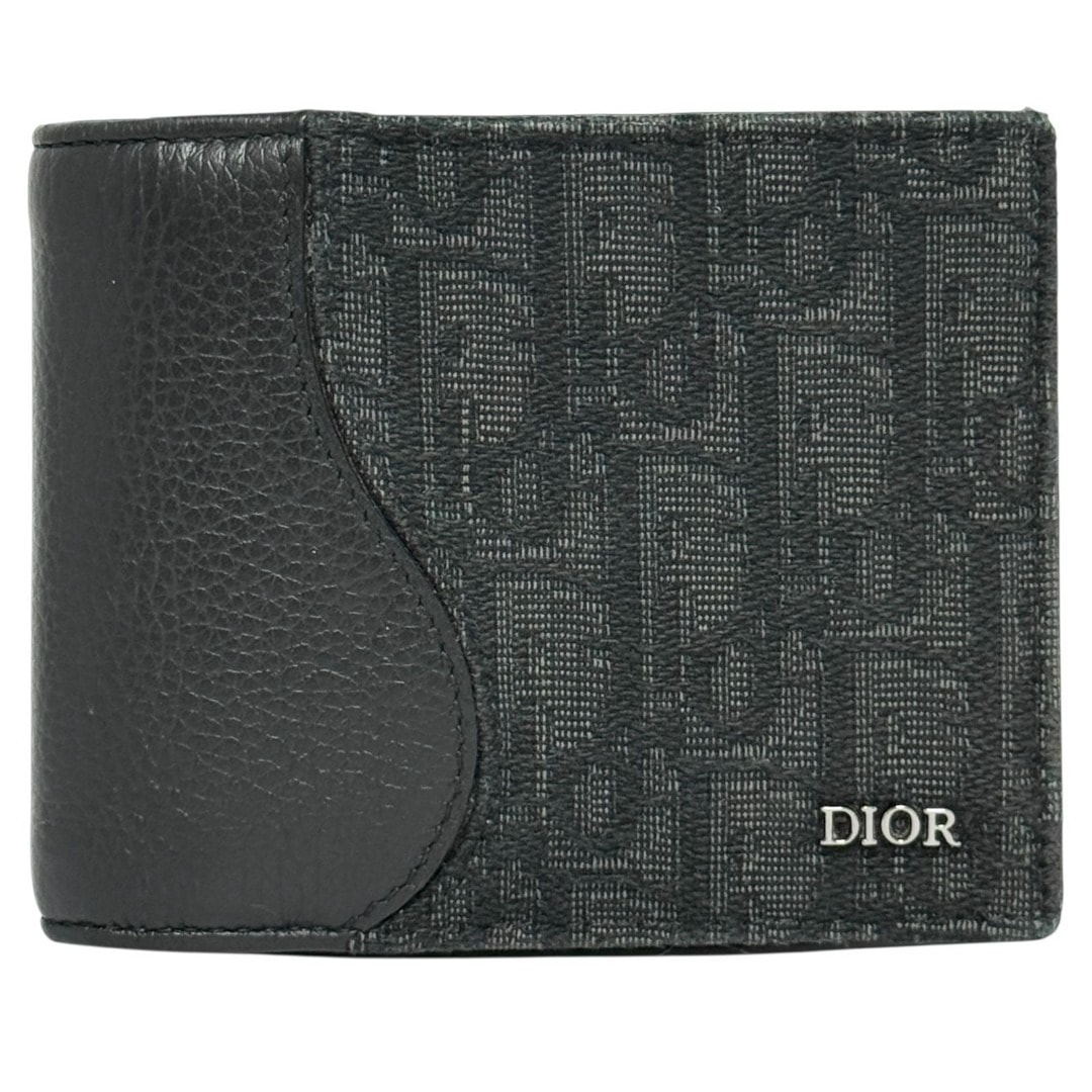 ディオール　メンズ　サドル　 2つ折り　財布　ウォレット　Saddle　黒