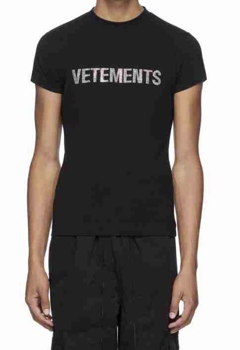 正規 新品 20AW VETEMENTS ヴェトモン RHINESTONE ラインストーン ロゴ レディース Tシャツ XL WAH21TR523