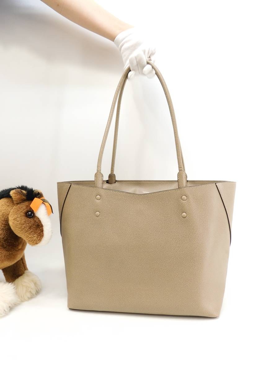 ヴァレクストラ アミカ スモール レザー灰 トートバッグ 美品@N382074