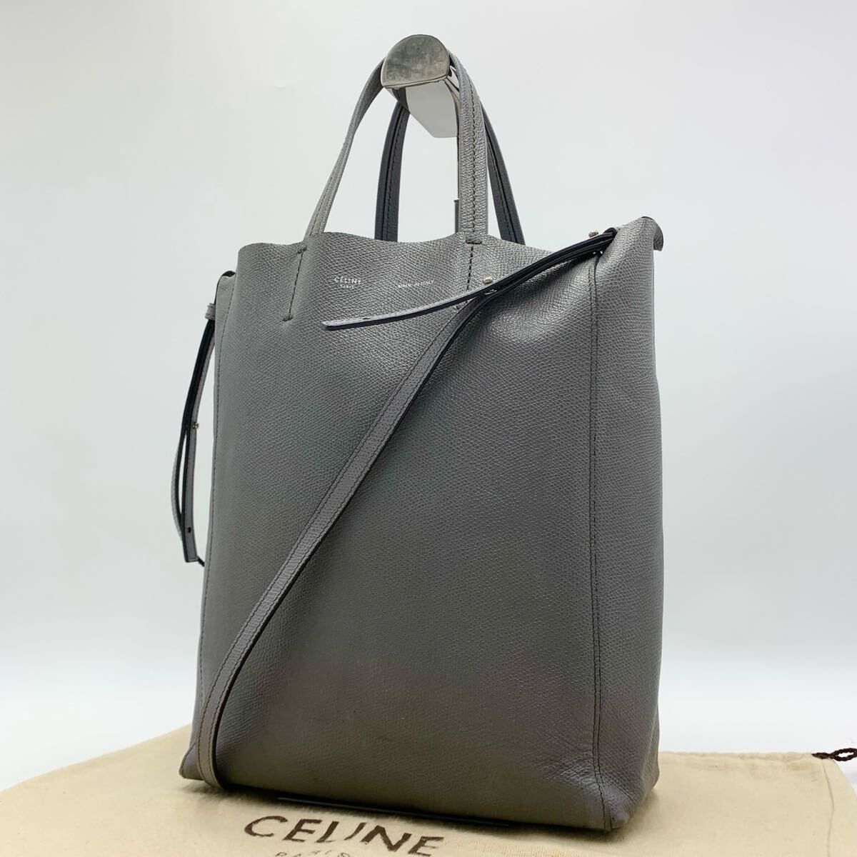 CELINE セリーヌ 2way バーティカルカバ スモール トート グレー系