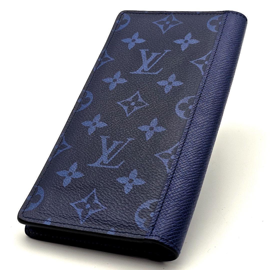 ルイヴィトン　ポルトフォイユ　ブラザ　タイガラマ　長財布　ブルー　青　二つ折り財布　E238