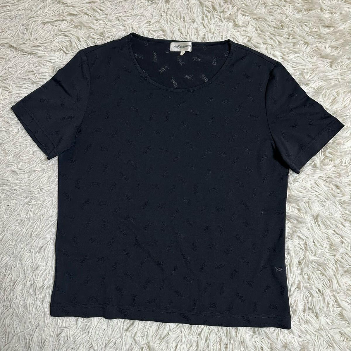 【YVESSAINTLAURENT】イヴサンローラン ブラウス 総柄 Lレーヨン 目立った傷や汚れなし】【YVESSAINTLAURENT】イヴサンローラン
