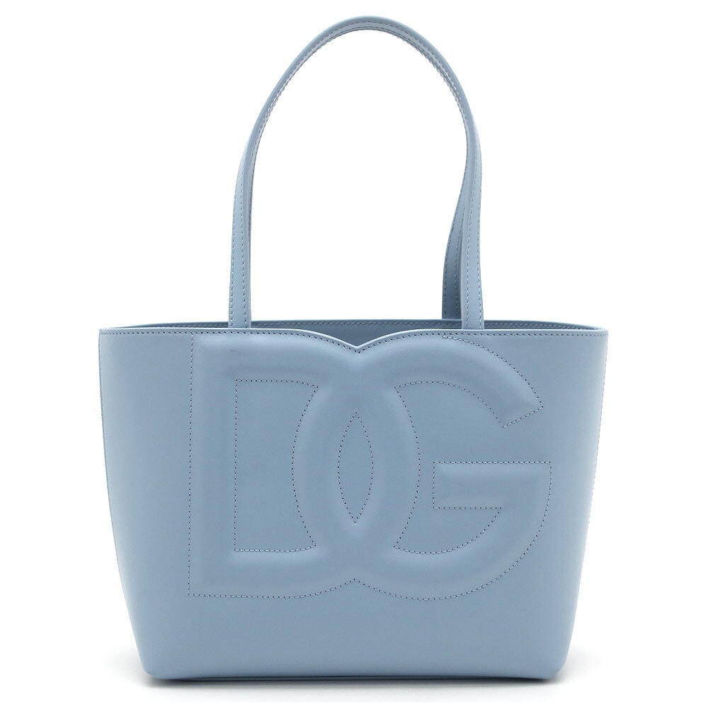 中古 美品 DOLCE&GABBANA ドルチェ＆ガッバーナ トートバッグ スモール DGロゴバッグショッパー BB7337 ライトブルー イタリア製 Aランク