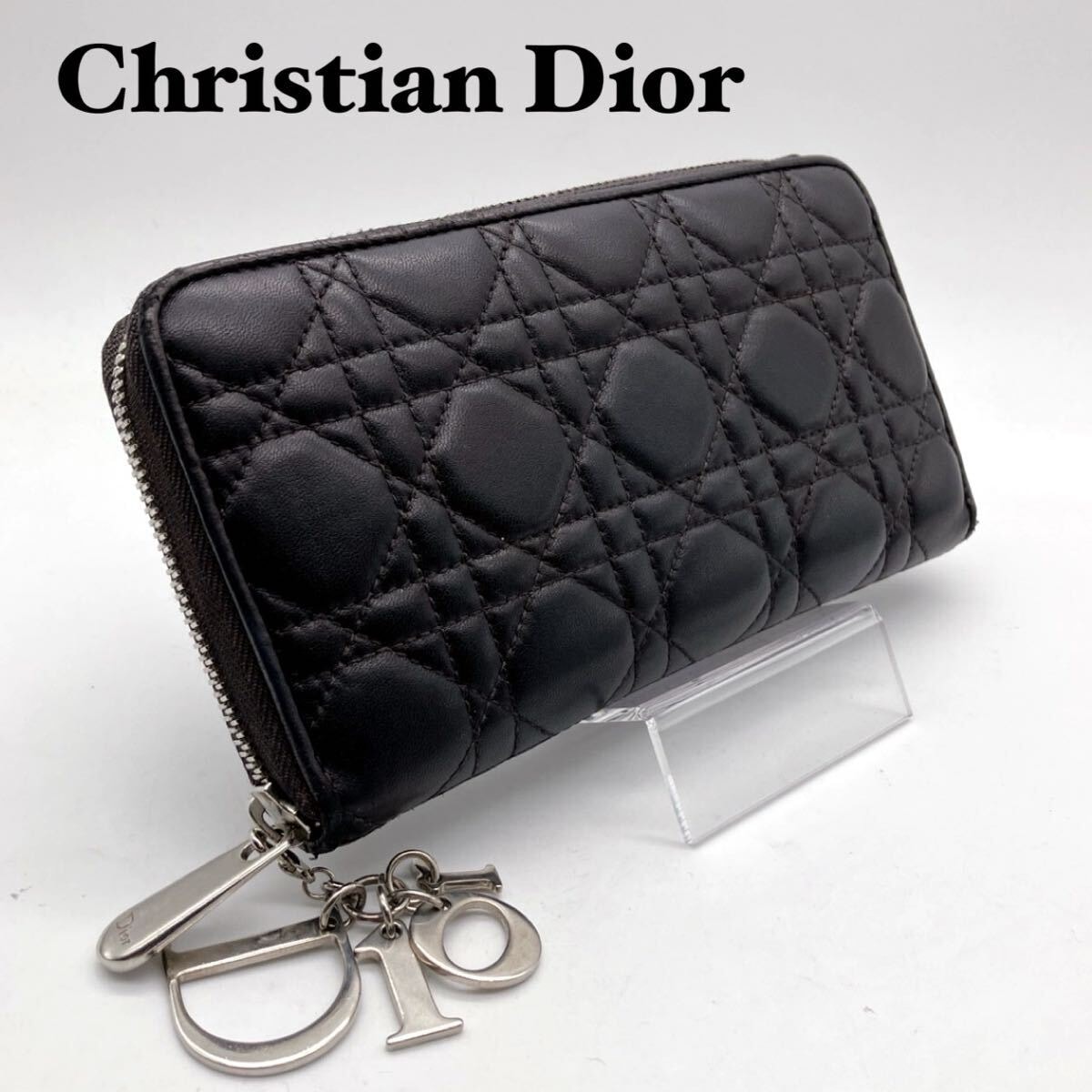 A (未使用に近い)】極美品 Dior ディオール CD Icon 二つ折り名刺入れ