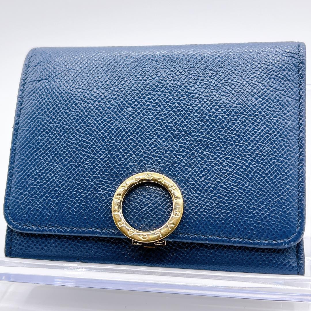 【✨美品 付属品完備】ブルガリ 三つ折り財布 ビーゼロワン バイカラー レザー BVLGARI ブルガリ ロゴ ビーゼロワンモチーフ 三つ折り 二つ折り