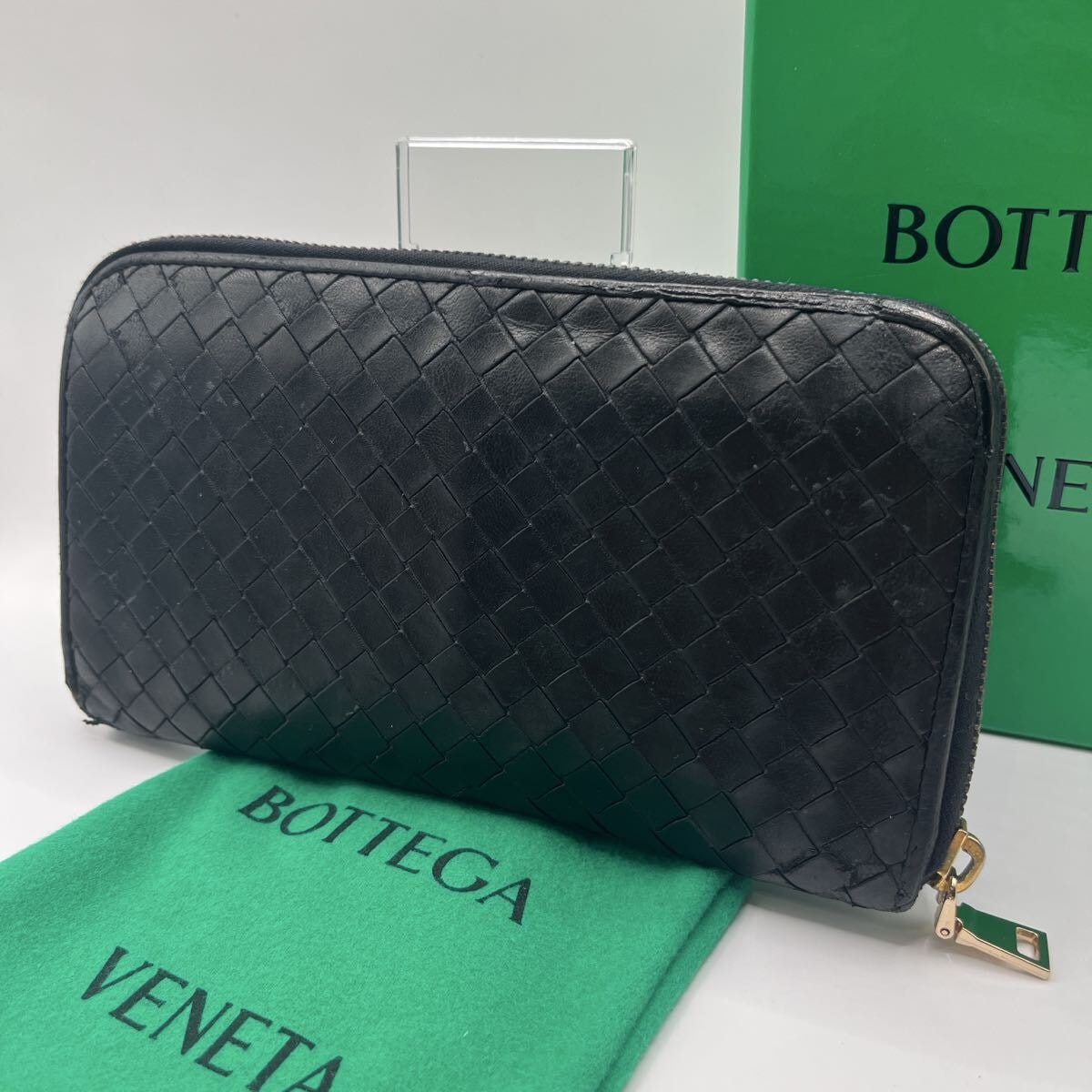 正規品美品 ボッテガヴェネタ イントレチャート　ラウンドファスナー ジップ 502 