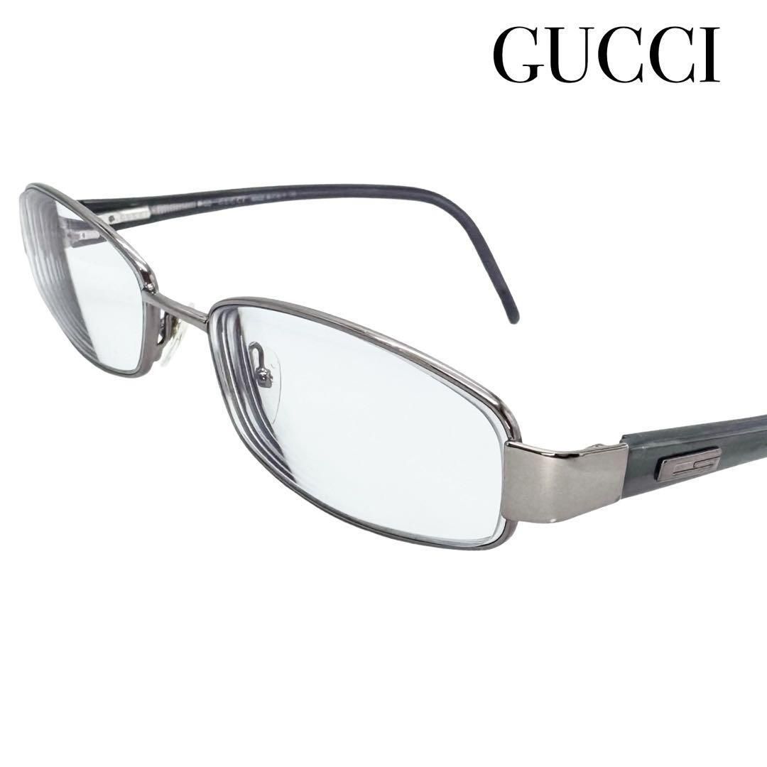 GUCCI グッチ GG1740 9C0 53□17 度入り メガネ 眼鏡 めがね メンズ レディース シルバー ブラック