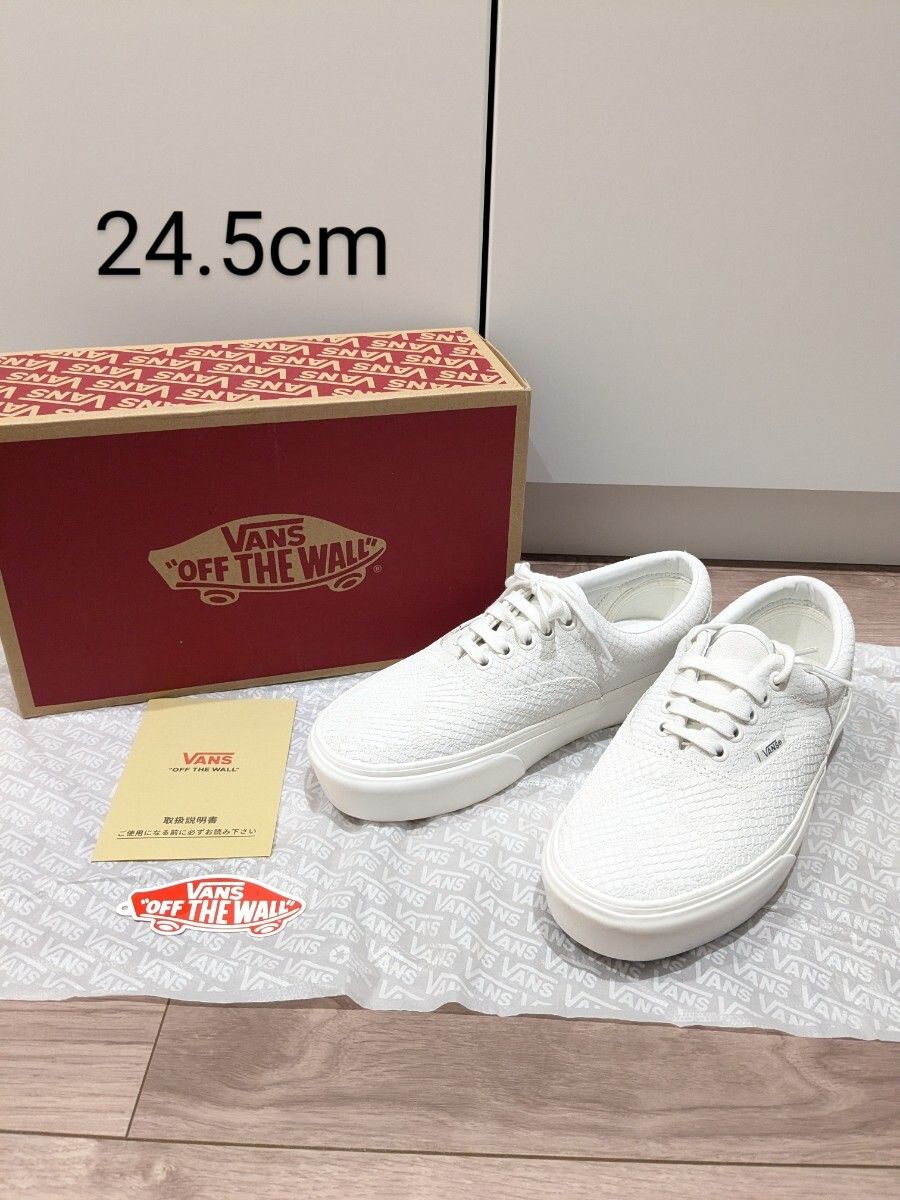 新品 US企画 VANS エラ レザー ERA ヴァンズ 24.5cm 未使用 プラットフォーム 靴 バンズ 白