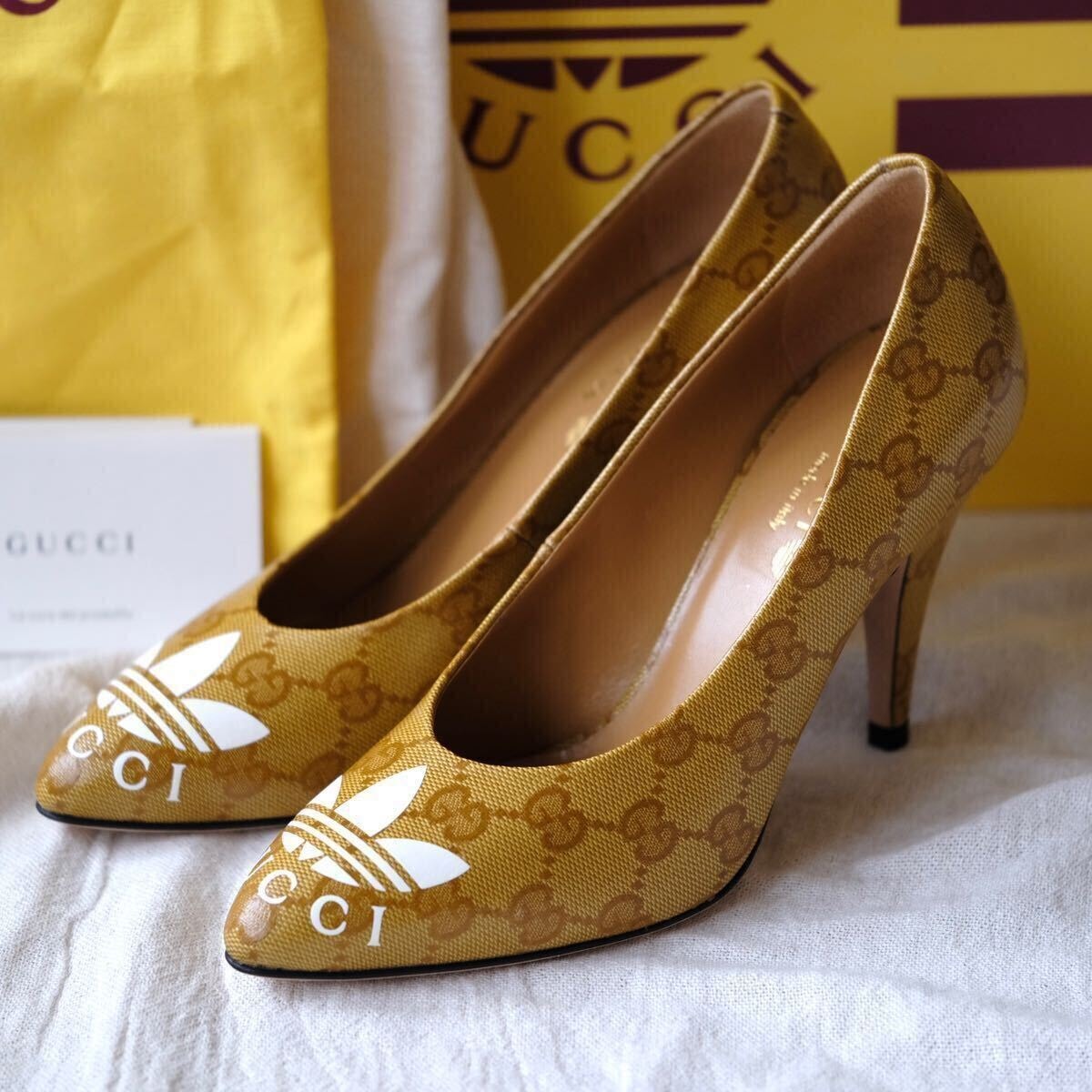 B (目立った傷や汚れなし)】【GUCCI】グッチ ハイヒール ストラップ