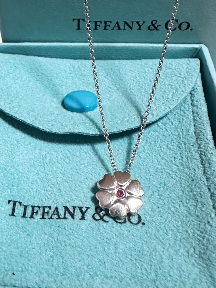【美品】TIFFANY&Co. クラウンオブハート　ピンクサファイアパロマピカソ ティファニー SV925 シルバー ネックレス