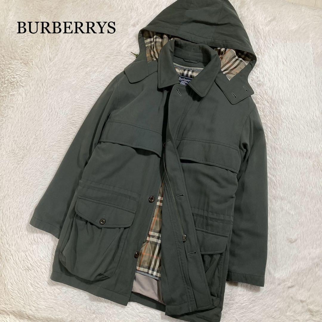 90s BURBERRYS バーバリーズ モッズコート 2WAY ノバチェック 中綿入り ロゴ