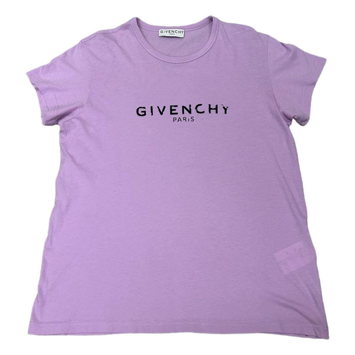 GIVENCHY　ジバンシィ　Tシャツ　コットン　ロゴ　レディース　パープル　ジバンシー　半袖　S　BW707X3Z0Y