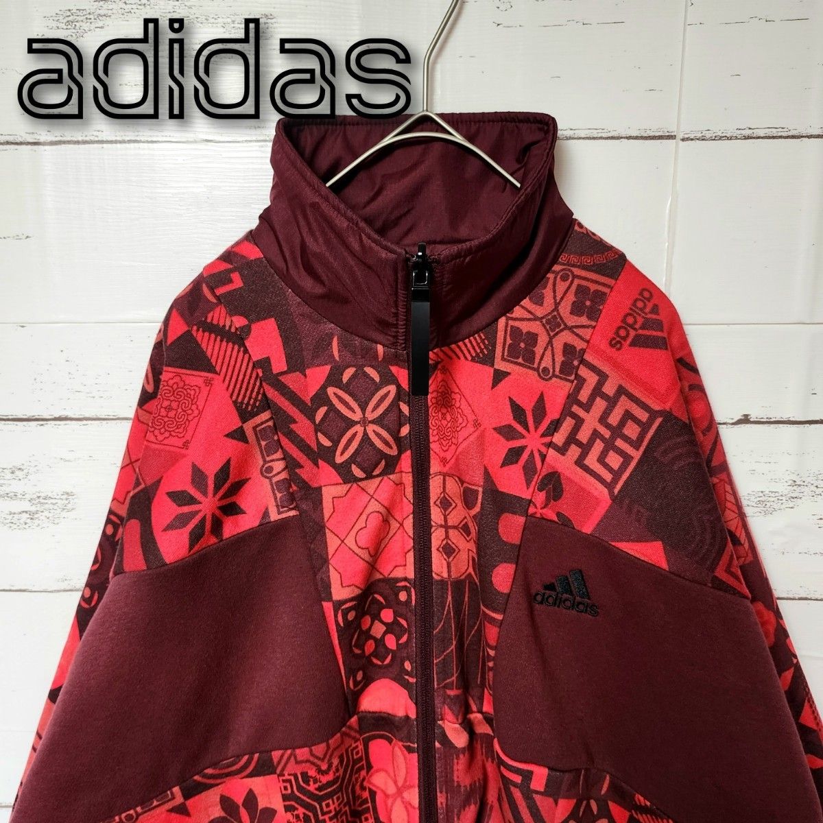 《超希少》adidas アディダス ジャケット フリースブルゾン レッド L