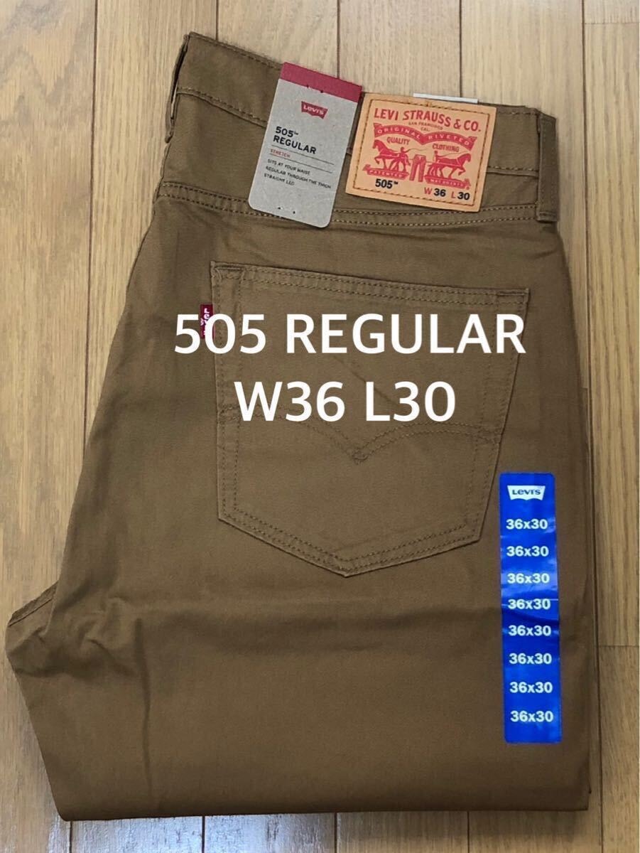 Levi's 505 REGULAR FIT CARAWAY SLUB STR TWILL WT W36 L30