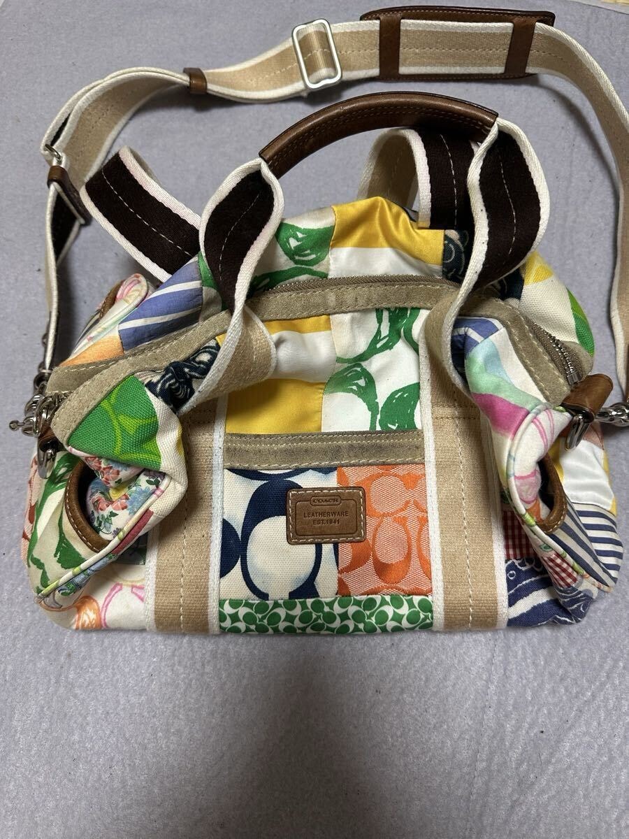 COACH コーチ パッチワーク 2way ショルダーバッグ マルチカラー