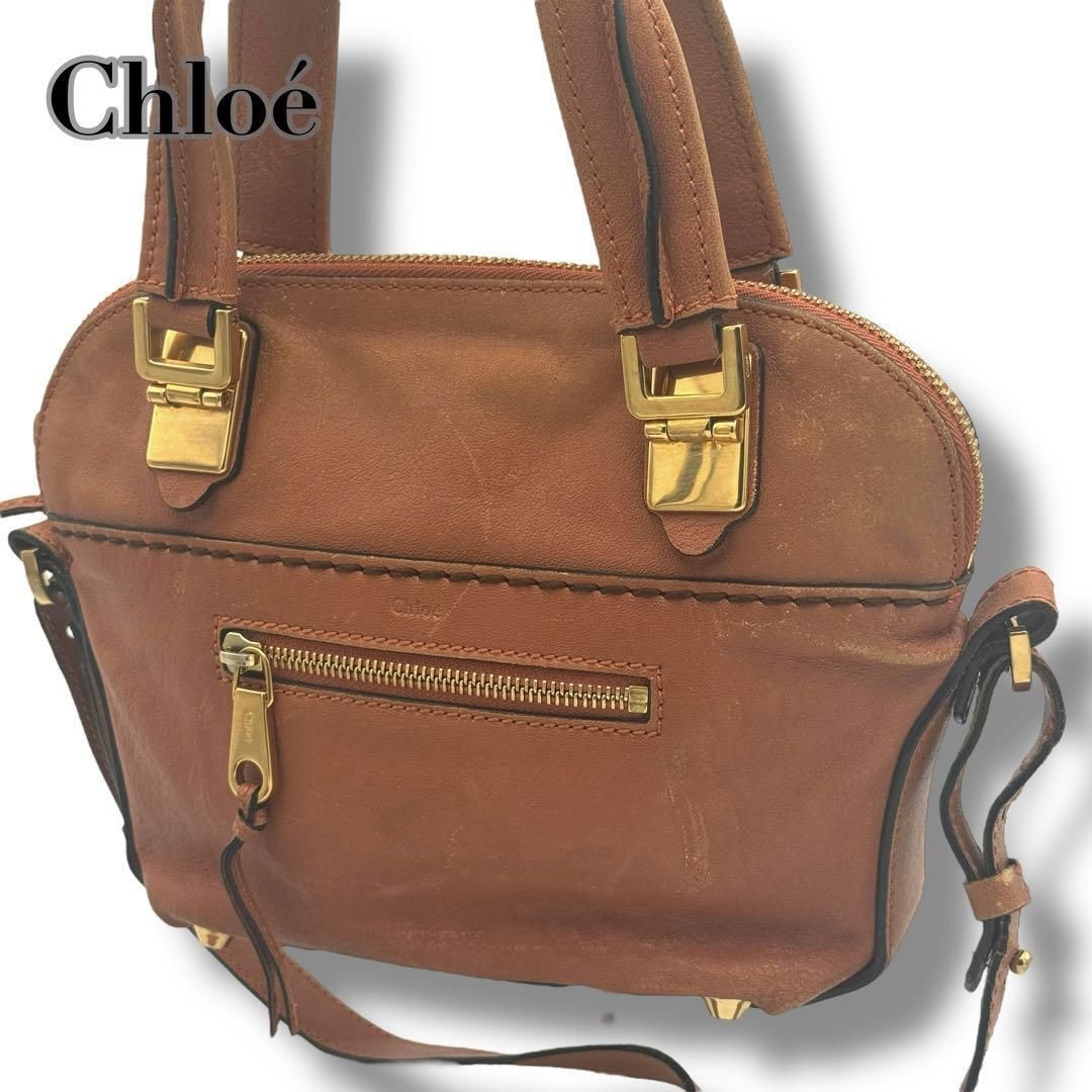 クロエ　 2way ブラウン　フルレザー　ギャランティ付　ショルダーバッグ　vintage archive 90s Y2K full leather