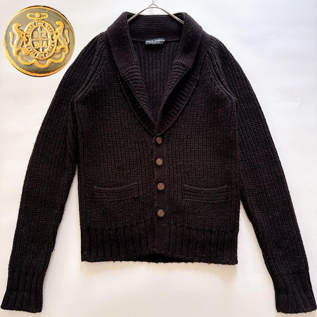未使用 タグ付 DOLCE&GABBANA ウール ショールカラー カーディガン 未使用 タグ付 DOLCE&GABBANA ウール ショールカラー カーディガン