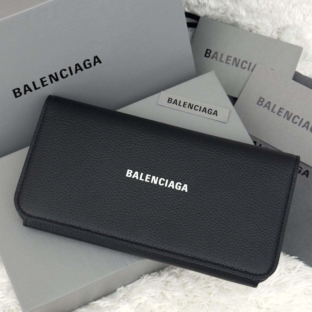 ☆新品級☆BALENCIAGA バレンシアガ コンチネンタル 長財布 レザー ブラック 黒 ロングウォレット