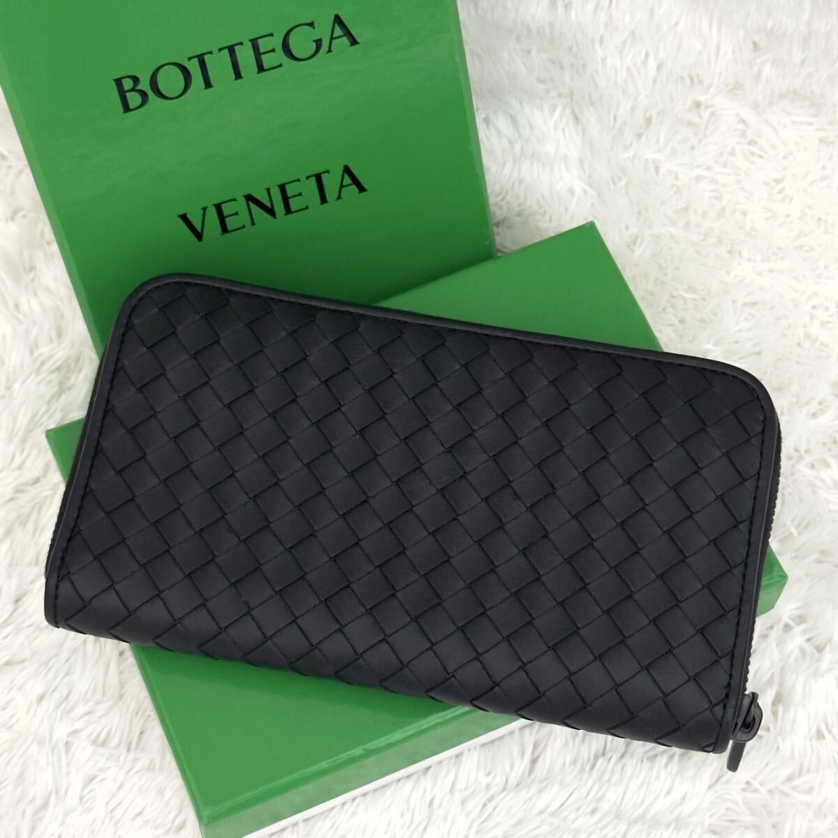 ☆新品級☆RFID内蔵 BOTTEGA VENETA 財布 ボッテガヴェネタ イントレチャート ブラック ICチップ ピッコロ