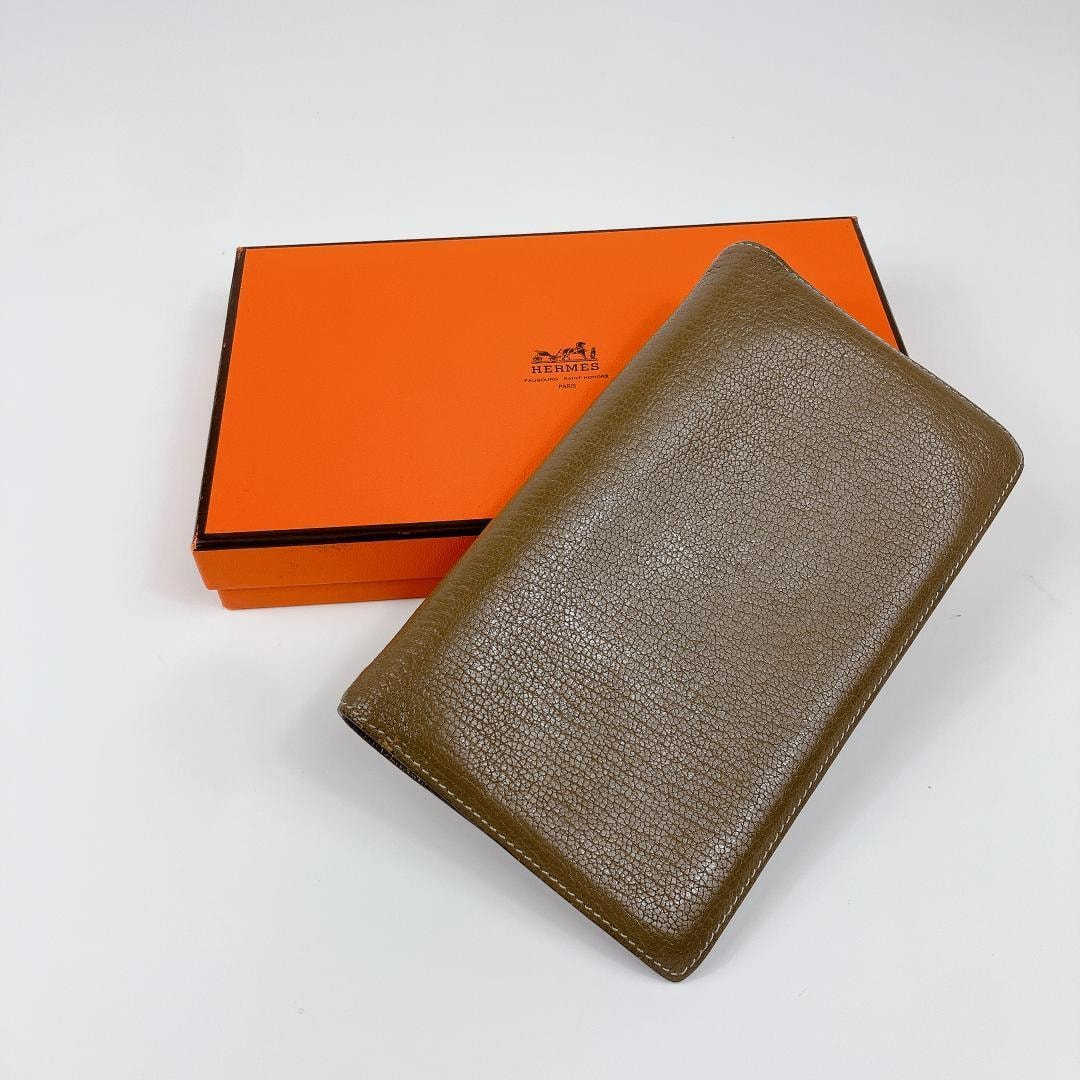 エルメス アジェンダヴィジョン エトゥープ 手帳カバー □M　グレージュ　定番 HERMS