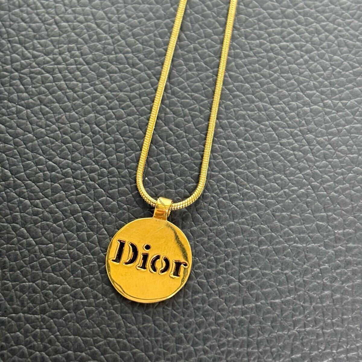 Christian Dior クリスチャンディオール ロゴ ネックレス ゴールド