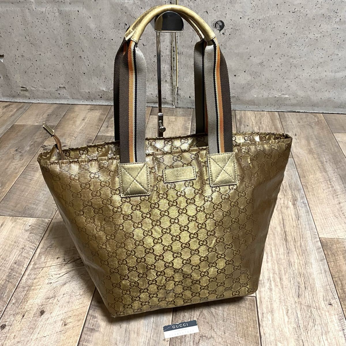 C (やや傷や汚れあり)】本物☆GUCCI グッチ GG クリスタル トート