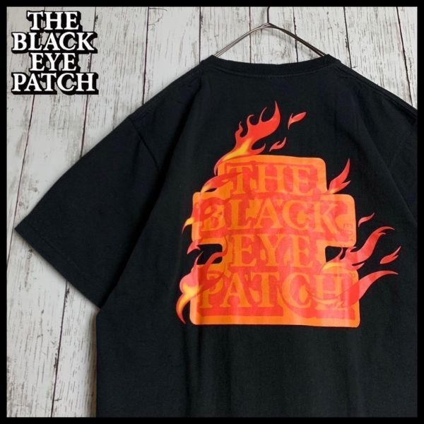 【希少モデル・人気Lサイズ】ブラックアイパッチ☆バックロゴ入りTシャツ/1365