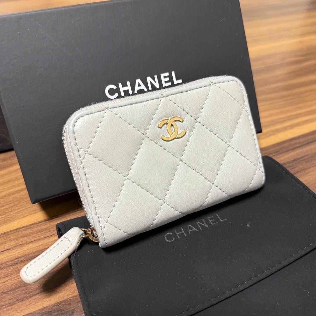 ★極美品★CHANEL シャネル 財布 コインケース マトラッセ ミニ財布 上品なグレー♪