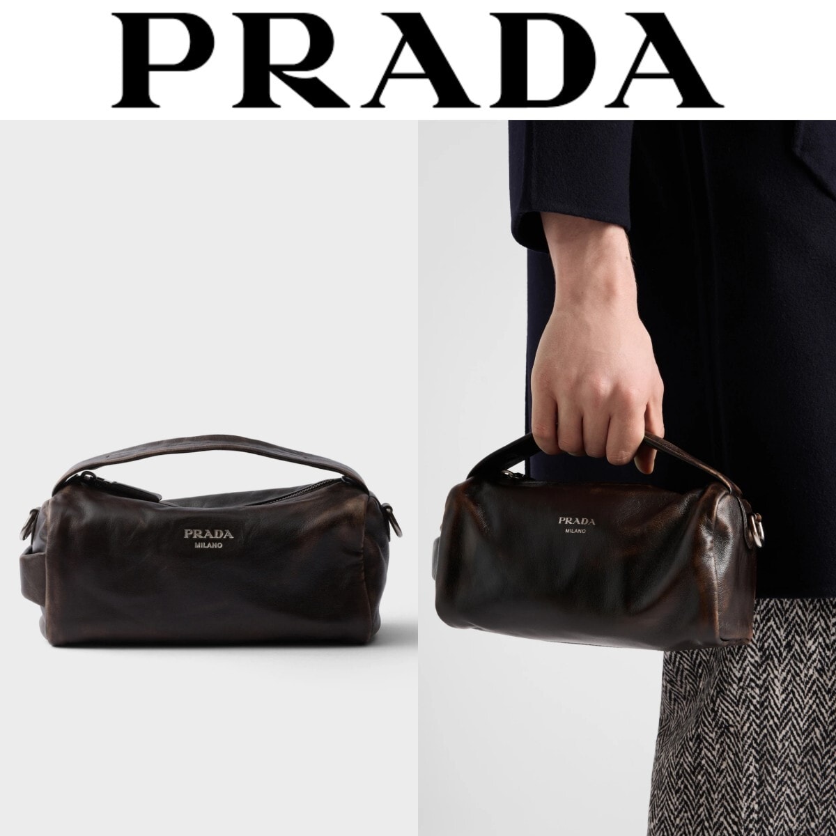 C (やや傷や汚れあり)】プラダ PRADA ブリック ウエストバッグ ボディ