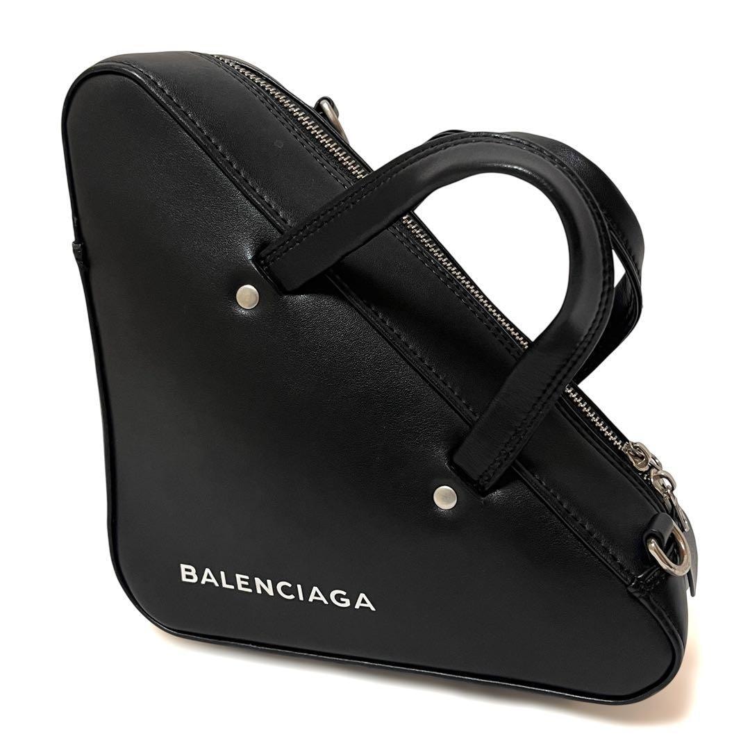 BALENCIAGA バレンシアガ トライアングル ダッフル ハンドバッグ レザー ブラック 476975