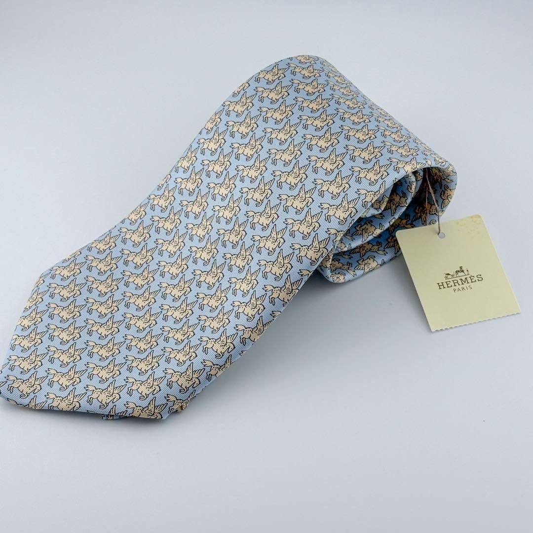 【新品タグ付】HERMES エルメス ネクタイ ペガサス柄　シルク箱付