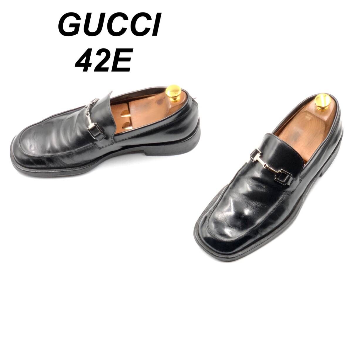 稀少 GUCCI 6 シマレザー 革靴 ビジネスシューズ ローファー ブラック 稀少 GUCCI 6 シマレザー 革靴 ビジネスシューズ ローファー