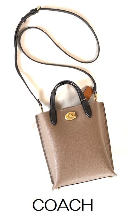 特価！ 可愛い COACH コーチ カラーブロック レザー ウィロウ トート 16 2WAY ミニバッグ ショルダー ダークストーンマルチ CR676 新品本物