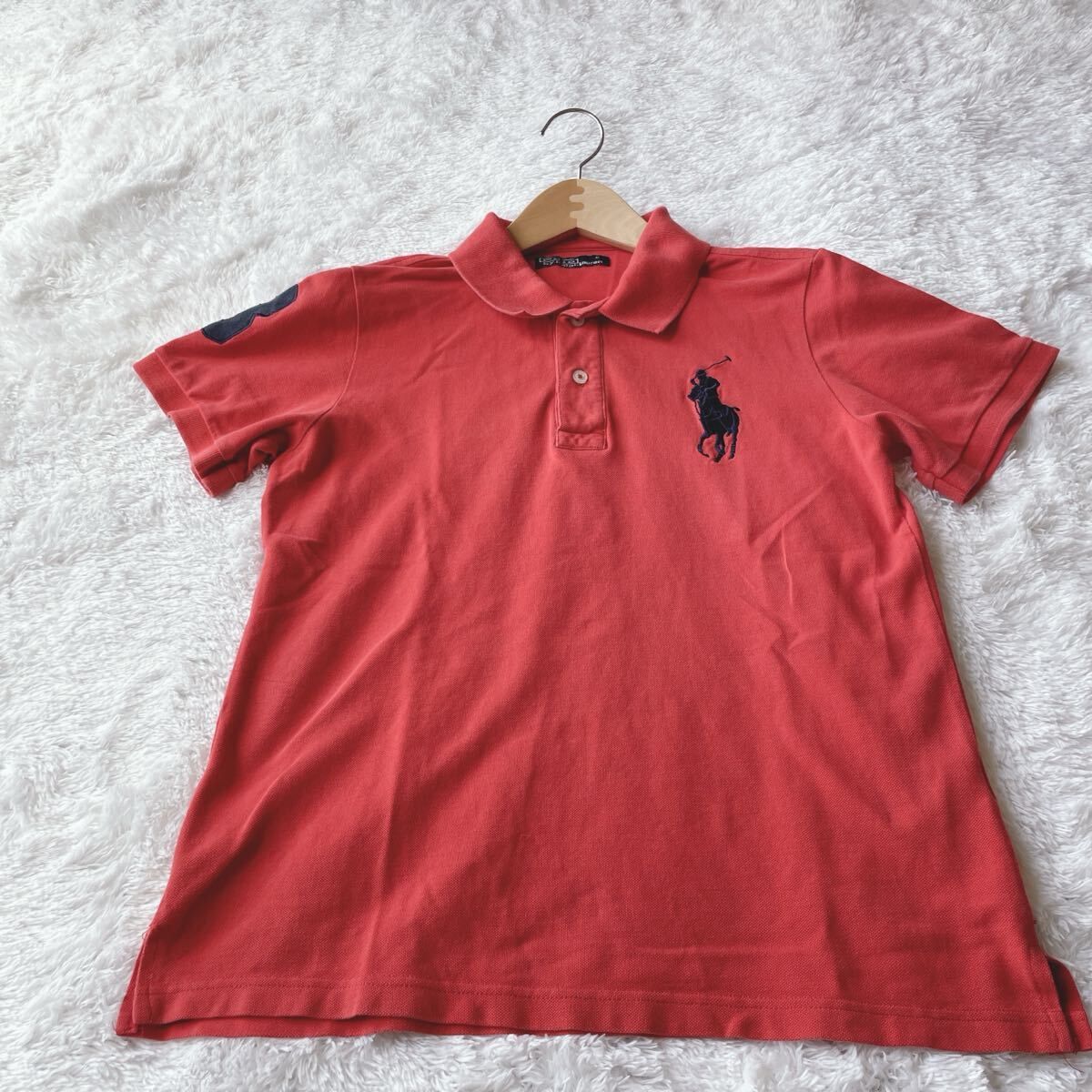 【希少USA製】Polo by Ralph Lauren 赤色ポロシャツ ピマコットン 