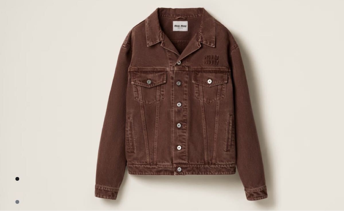 MIU MIU 後染め加工 デニムブルゾン
